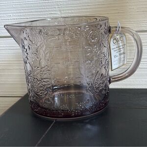 CWC Cook With Color Glass Measuring Cup 33oz ~ 4 Cups Brown Floral NEW
